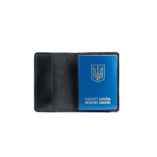 Обкладинка для паспорта чорна Kaiser