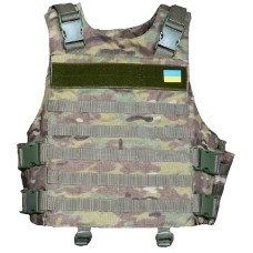Плитоноска з встановленям бокового та кевларового захисту кордура Kirasa мультикам