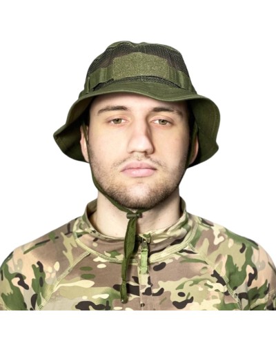 Военная панама с сеткой под шеврон олива Военная панама с сеткой под шеврон олива