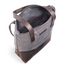 Сумка Shopper шкіра + тканина Canvas - Червоний Kaiser