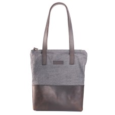 Сумка Shopper шкіра + тканина Canvas - Коньяк Kaiser