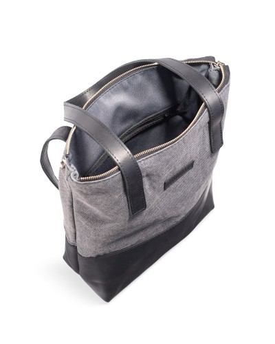 Сумка Shopper шкіра + тканина Canvas - Коньяк Crazy Сумка Shopper шкіра + тканина Canvas - Коньяк Crazy