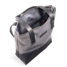 Сумка Shopper шкіра + тканина Canvas - Коньяк Kaiser