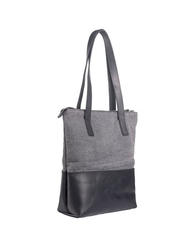 Сумка Shopper шкіра + тканина Canvas - Коньяк Crazy Сумка Shopper шкіра + тканина Canvas - Коньяк Crazy