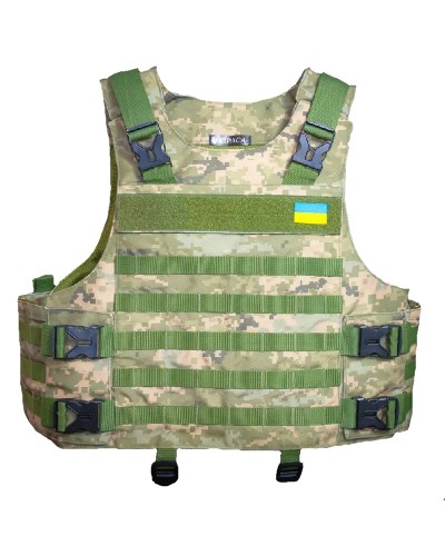 Плитоноска тактична з встановленням додаткового захисту Kirasa піксель